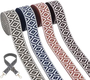 WADORN 16 Yards Vintage Jacquard Ribbon 4 Colors 1-1/2 Inch Embroidered Boho Lace Trim for Sewing Woven Fabric Trim Bias Tape Ribbon for Sewing Clothing Bag Festival Party Embellishment Decoration