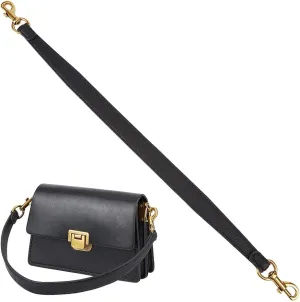 WADORN Cowhide Leather Purse Handle Strap Replacement, 17.1 Inch Short Handbag Shoulder Strap Leather Tote Bag Top Handle Strap for Briefcase Bucket Bag Wallet Satchel, Black