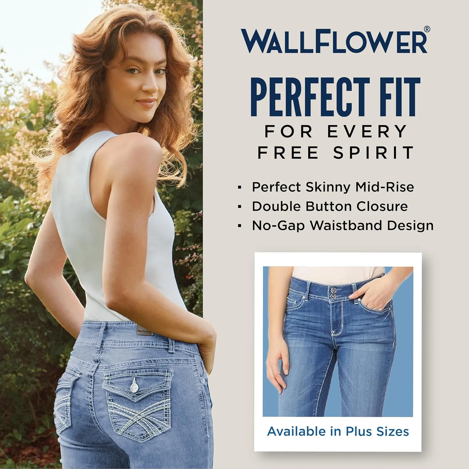 WallFlower Women's Ultra Crop Mid-Rise Insta Soft Juniors (Standard and Plus)