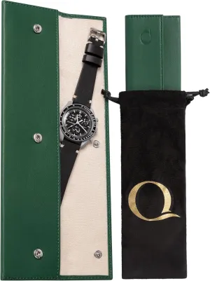 Watch Sleeve Pouch - Full Grain Napa Leather Travel Watch Case with Velvet Interior - Watch Storage Holds Luxury Watches Flat - Watch Gifts and Accessories