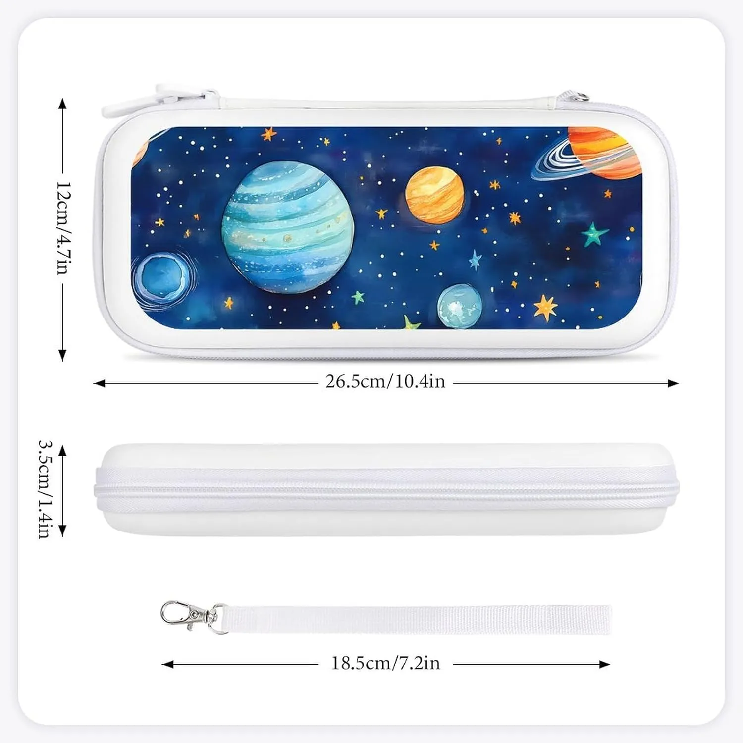 Watercolor Galaxy Solar System Compatible with Switch Carrying Case Hard Travel Game Bag Pouch with 15 Games Accessories