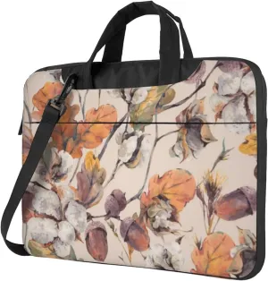 Watercolor Oak Leaves Acorns Vintage Practical 13-15.6 Inch Laptop Bag For Man And Women, Computer Messenger Bag, Trendy Shoulder Strap Design
