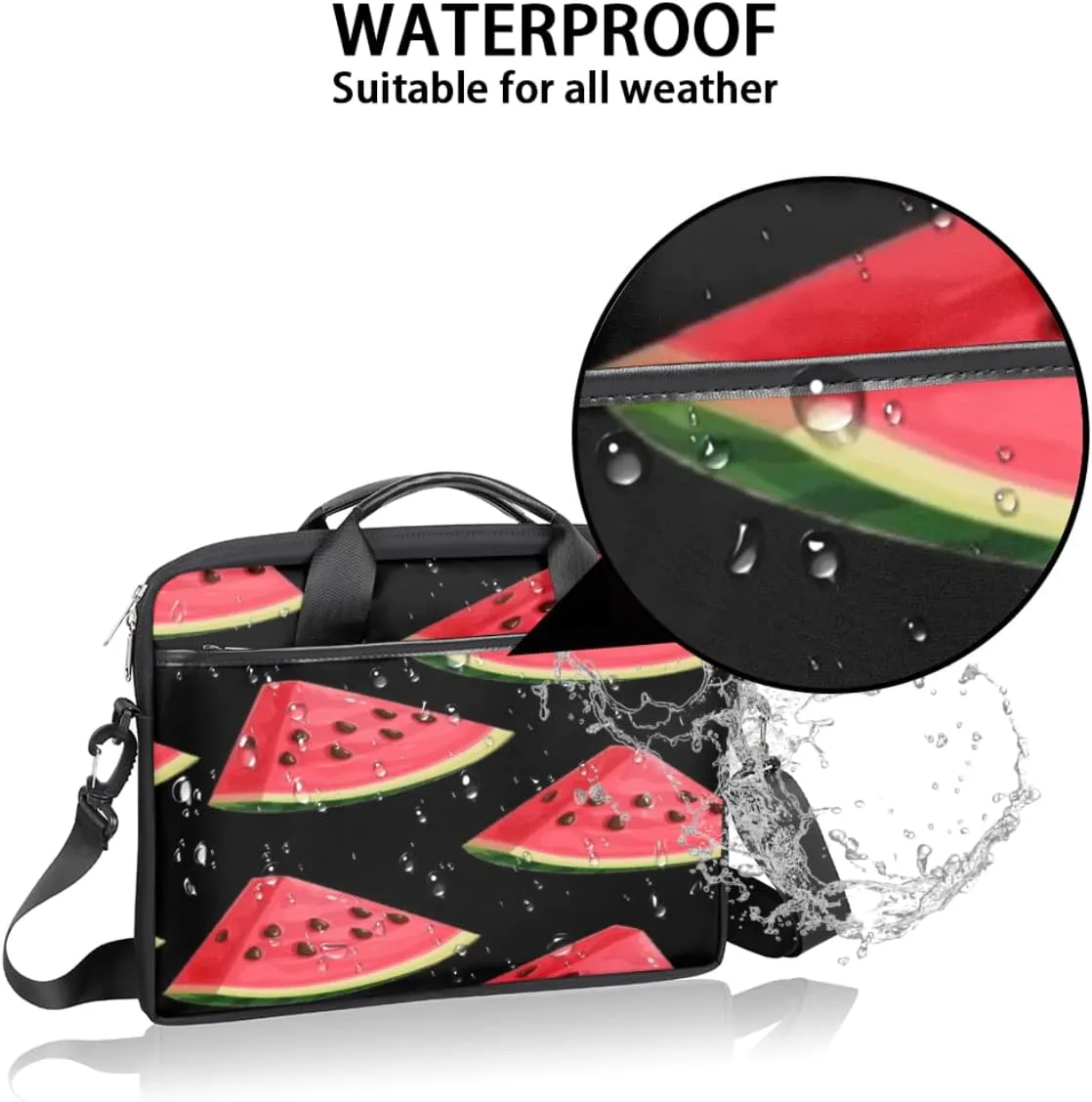 Watercolor Peacock Woman Laptop Shoulder Messenger Bag Waterproof Laptop Briefcase with Handle and Padded Strap Case Sleeve