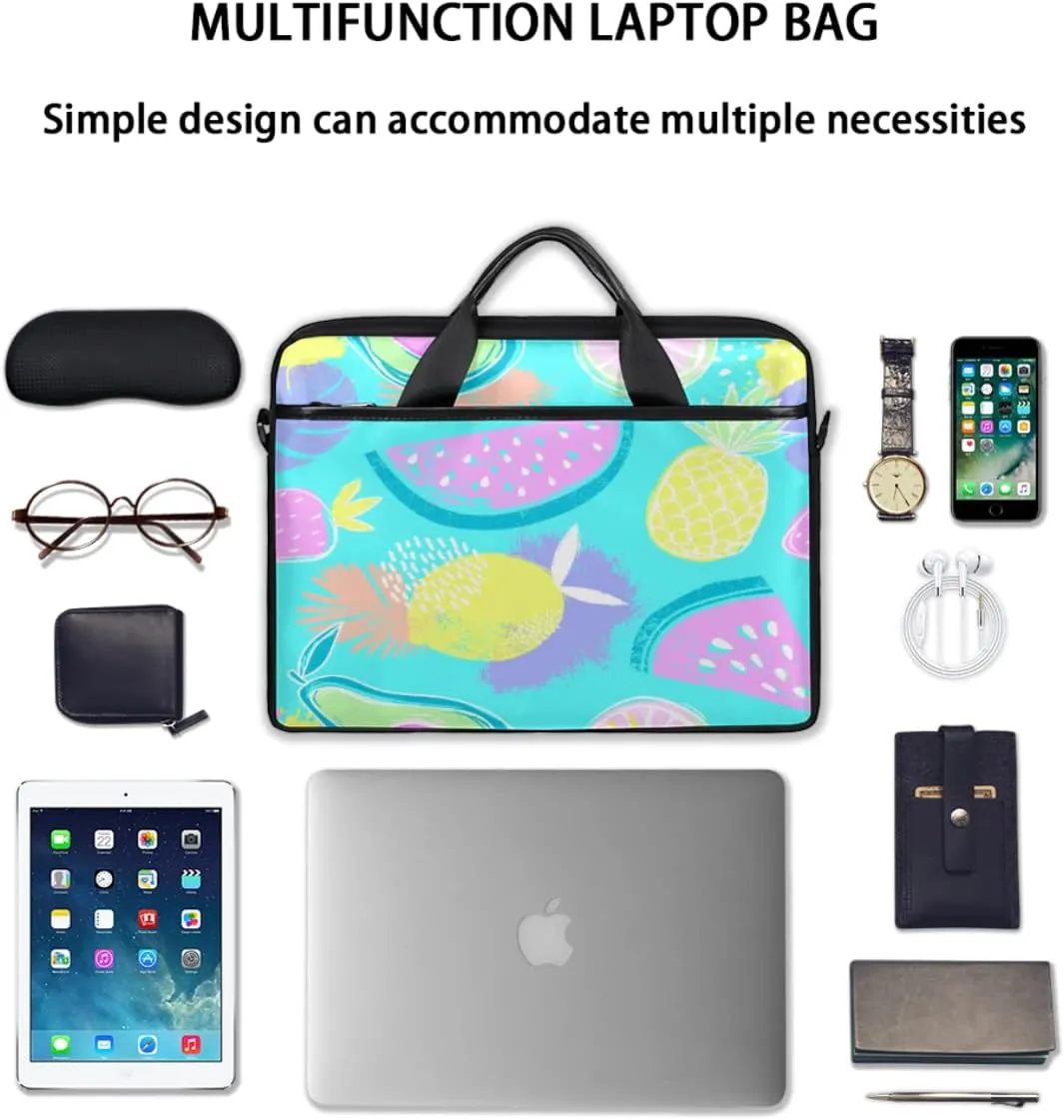 Watercolor Peacock Woman Laptop Shoulder Messenger Bag Waterproof Laptop Briefcase with Handle and Padded Strap Case Sleeve