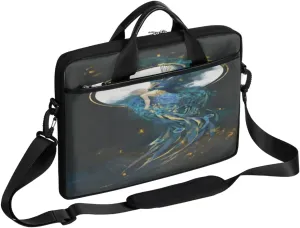 Watercolor Peacock Woman Laptop Shoulder Messenger Bag Waterproof Laptop Briefcase with Handle and Padded Strap Case Sleeve