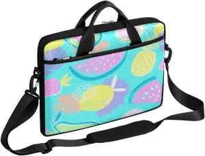 Watercolor Peacock Woman Laptop Shoulder Messenger Bag Waterproof Laptop Briefcase with Handle and Padded Strap Case Sleeve