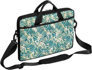 Watercolor Peacock Woman Laptop Shoulder Messenger Bag Waterproof Laptop Briefcase with Handle and Padded Strap Case Sleeve