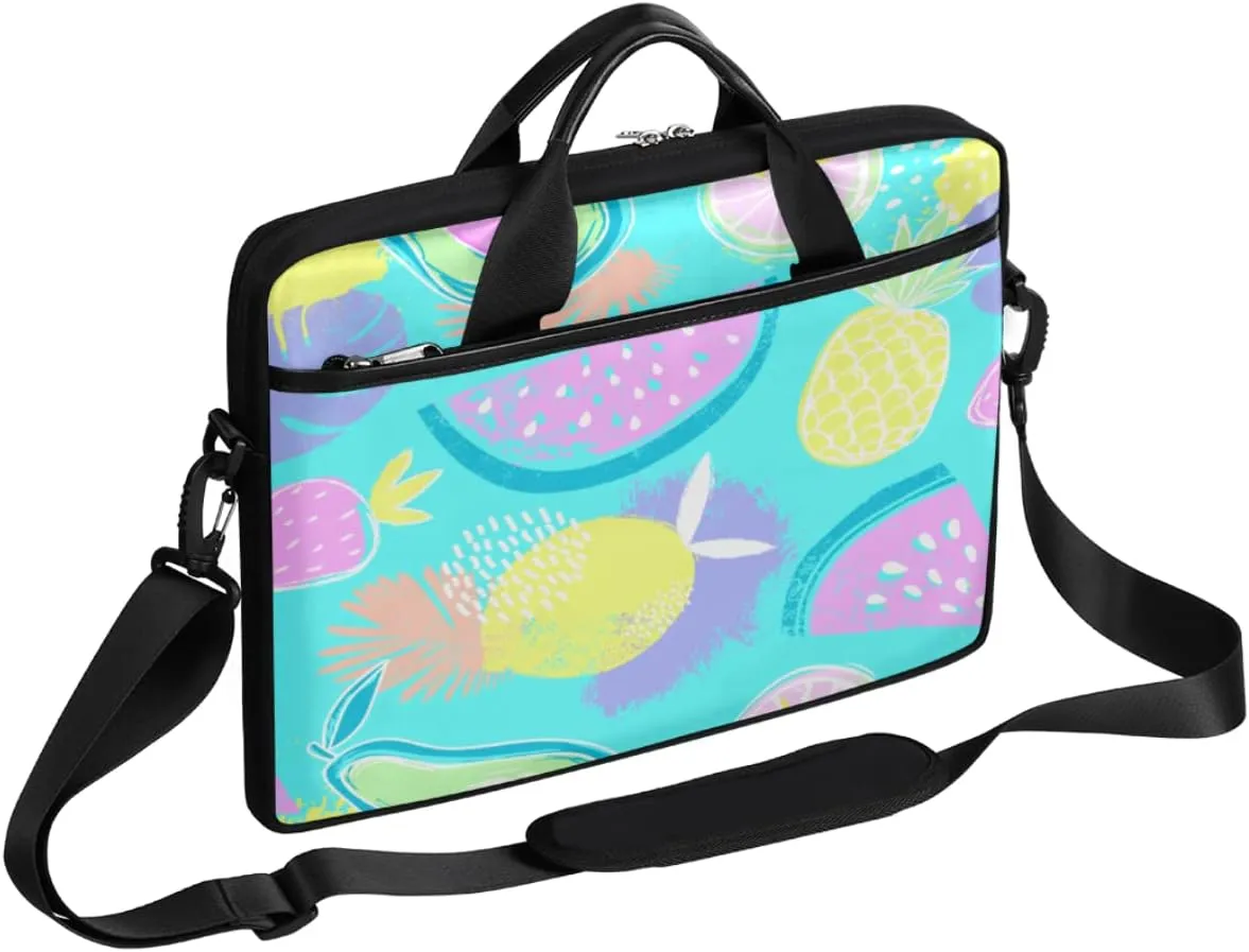 Watercolor Peacock Woman Laptop Shoulder Messenger Bag Waterproof Laptop Briefcase with Handle and Padded Strap Case Sleeve