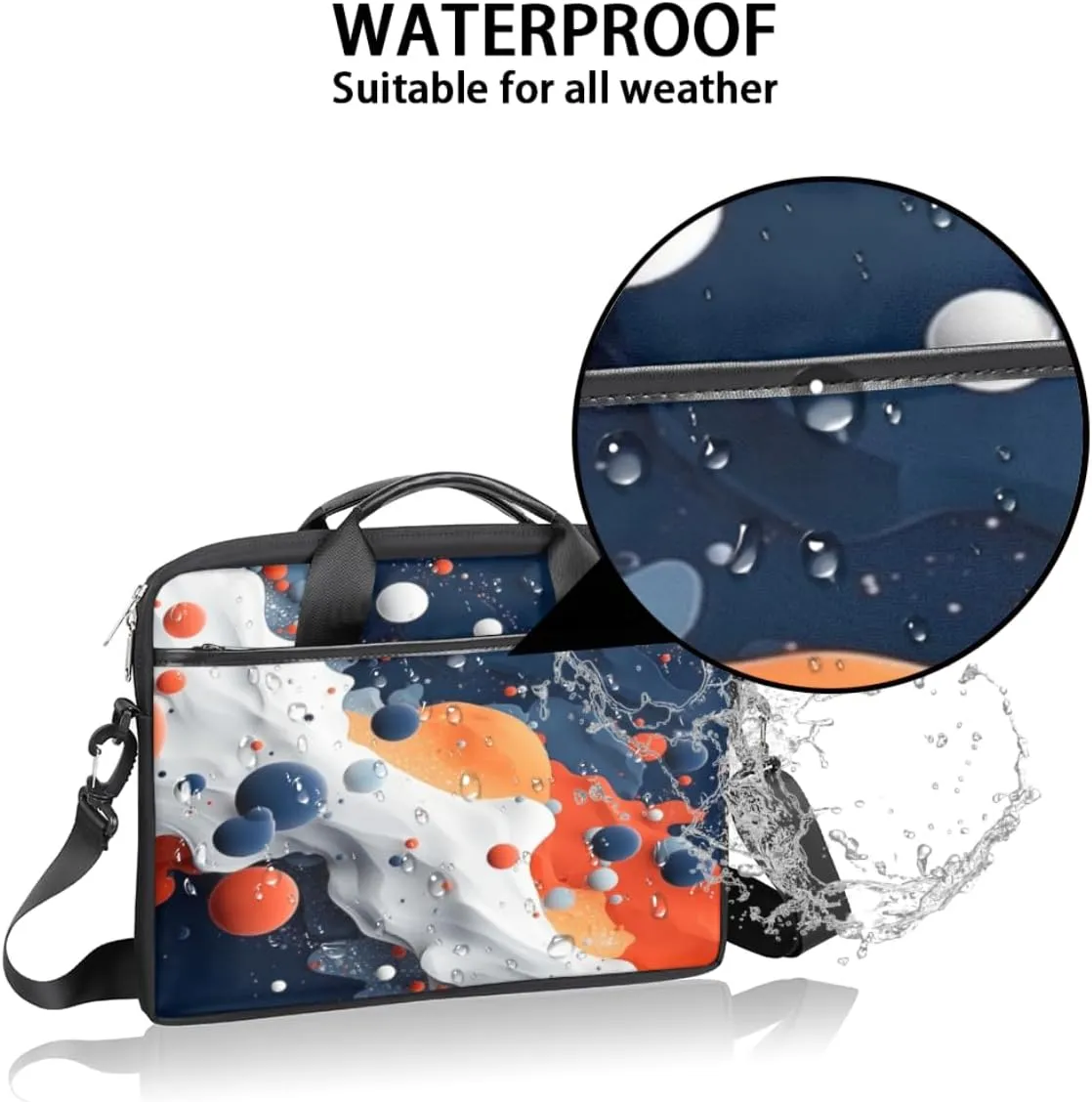 Watercolor Yellow Flower Laptop Bag for Men Women 13-15 Inch Case Bags Sleeve Shoulder with Anti Slip Removable