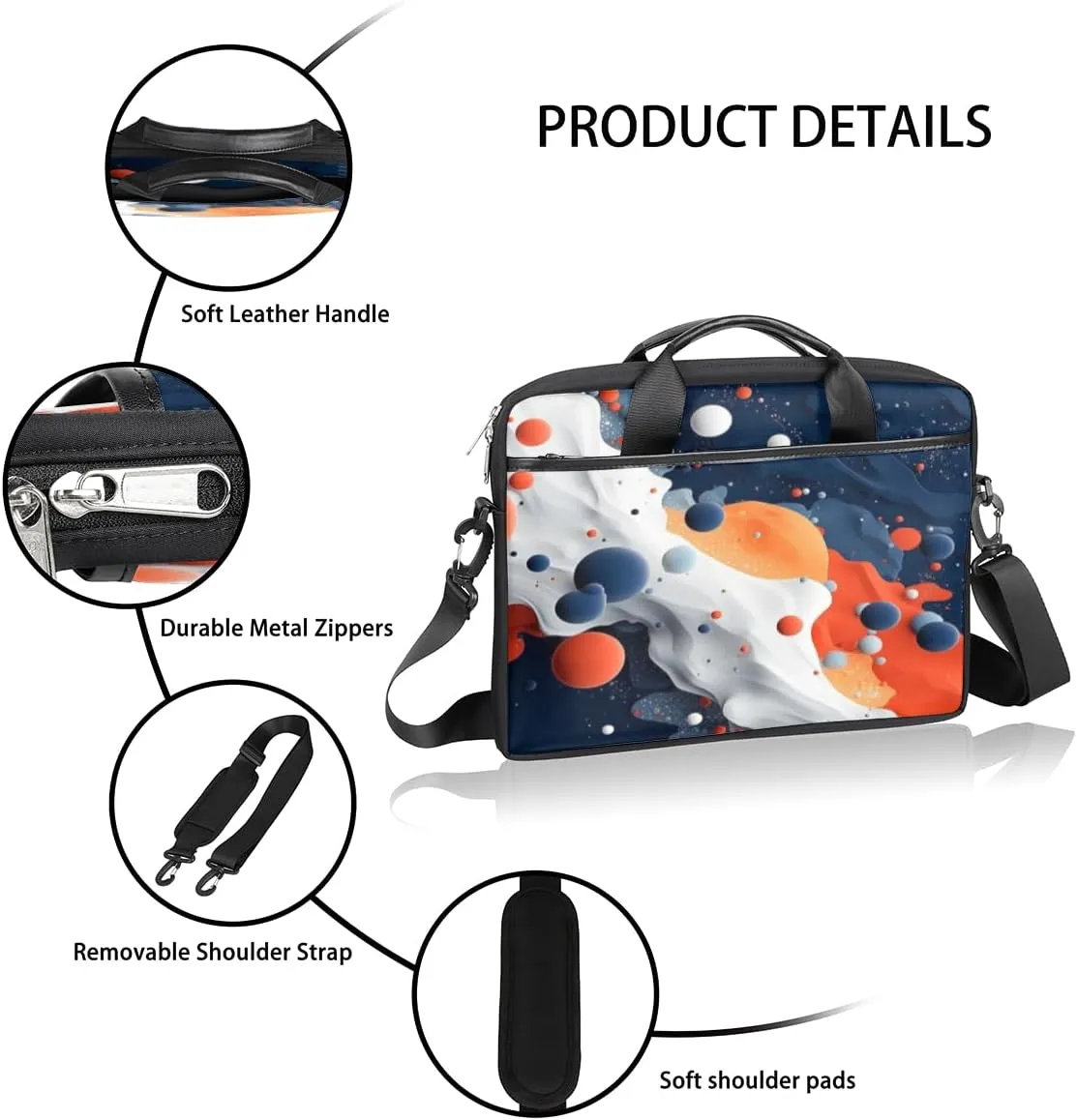 Watercolor Yellow Flower Laptop Bag for Men Women 13-15 Inch Case Bags Sleeve Shoulder with Anti Slip Removable