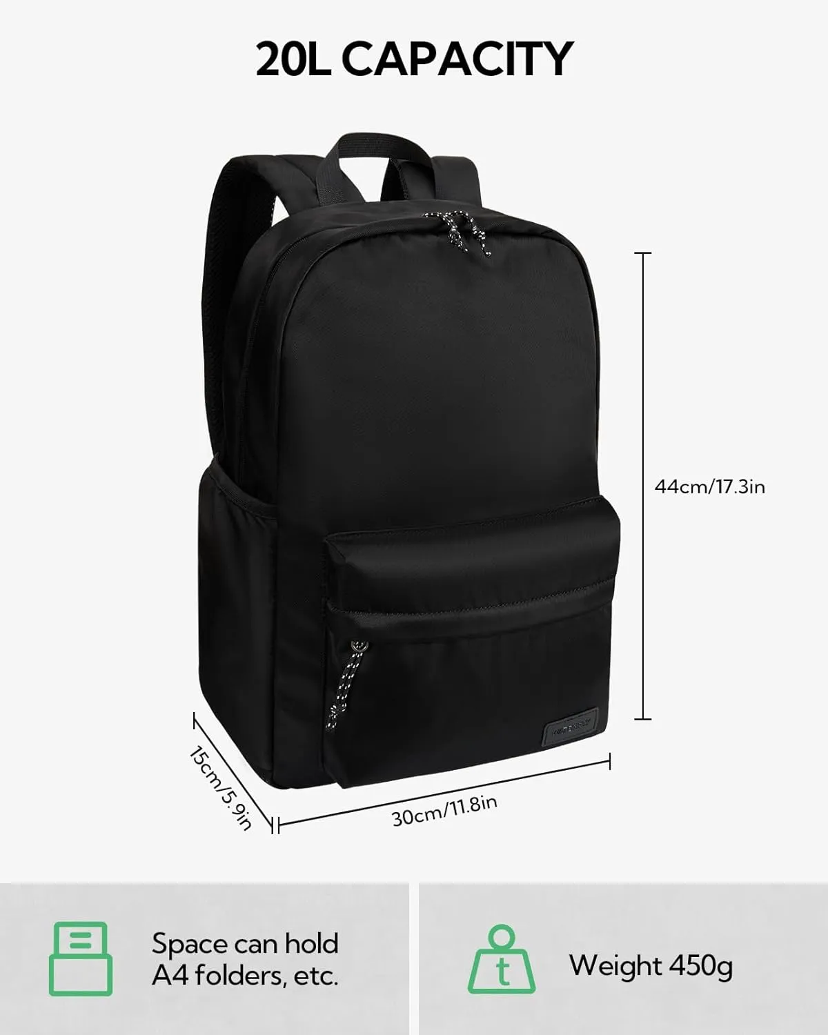 WATERFLY Lightweight Daypack Travel Backpack: 20L Durable Day Pack Fashion Causal Lightweight Airplane Travel Bags for Women Men Adult Work Vacation Hiking Backpacks