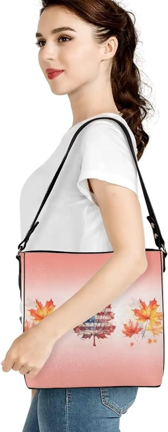 Waterproof Bucket Bags for Women, Crossbody Bag for Women Handbags PU Leather Shoulder Bags, 11”x 4.5”x 11.4”