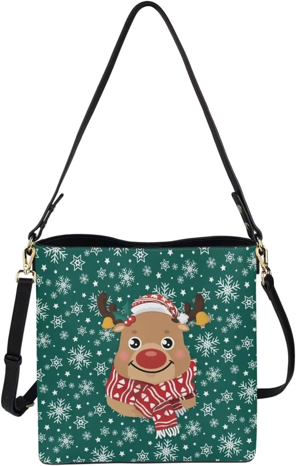 Waterproof Bucket Bags for Women, Crossbody Bag for Women Handbags PU Leather Shoulder Bags, 11”x 4.5”x 11.4”