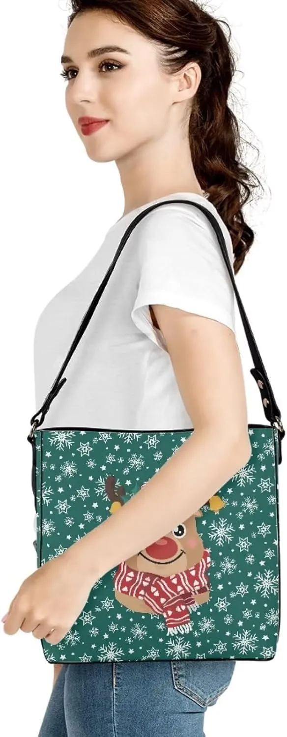 Waterproof Bucket Bags for Women, Crossbody Bag for Women Handbags PU Leather Shoulder Bags, 11”x 4.5”x 11.4”