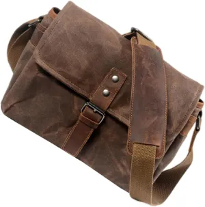 Waterproof Canvas Dslr Camera Bag Oil-waxed Anti-theft Breathable for Travel Daily Photography