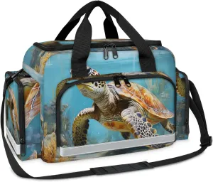 Waterproof Tactical Duffle Bag 25" Carry On Bag for EMT Tear-Resistant Gym Bag with Multi-Pocket & OSHA Reflective Travel Bags for Men Women Leisurely Turtle