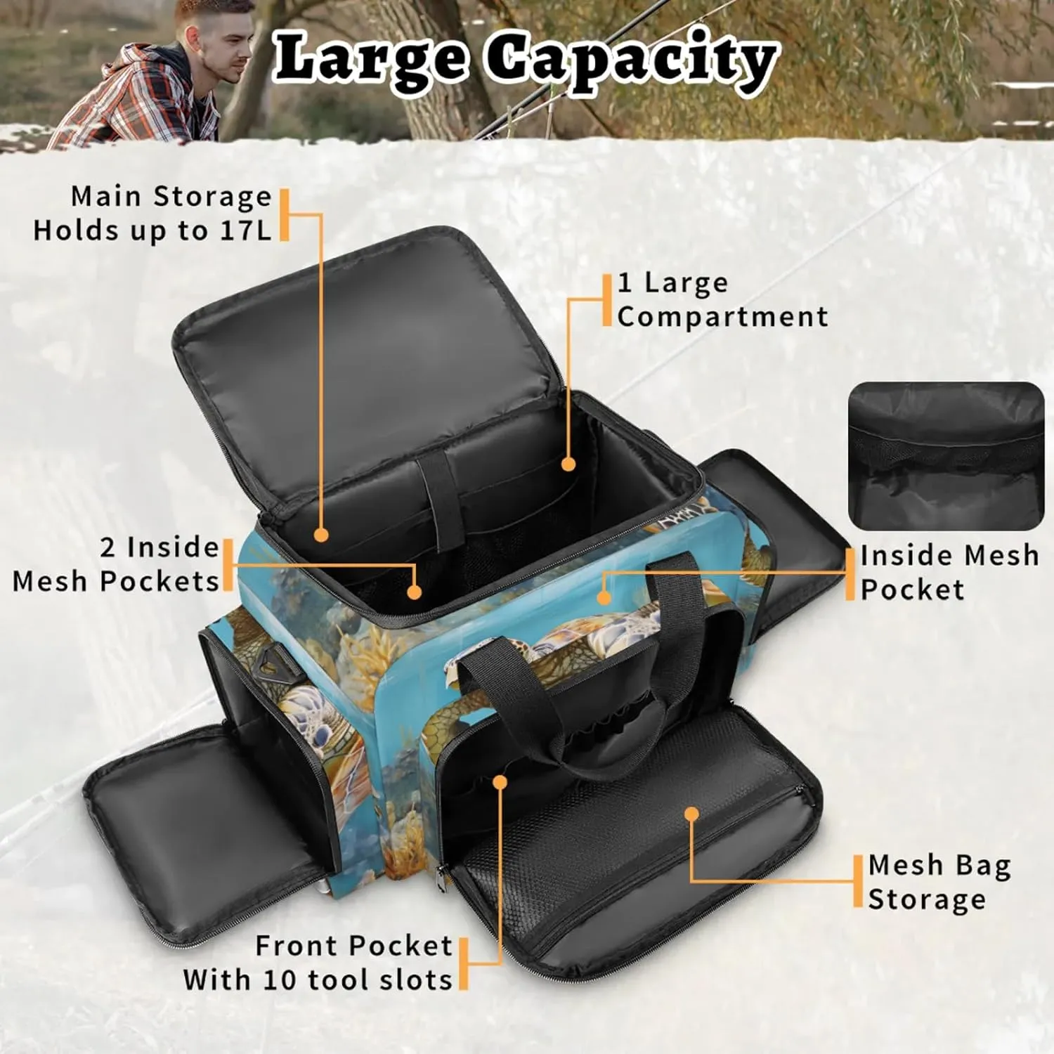 Waterproof Tactical Duffle Bag 25" Carry On Bag for EMT Tear-Resistant Gym Bag with Multi-Pocket & OSHA Reflective Travel Bags for Men Women Leisurely Turtle
