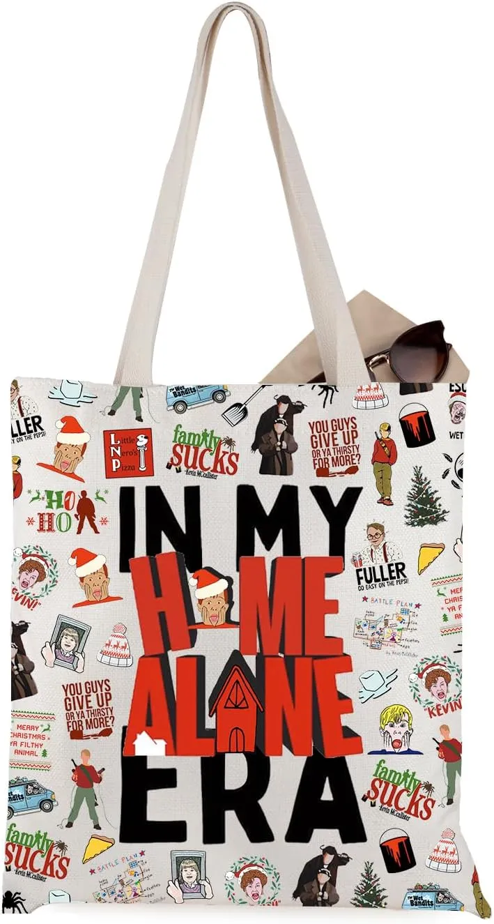 WCGXKO 90s Christmas Movie Inspired Tote Bag TV Show Inspired Handbag Gift for Move Fans