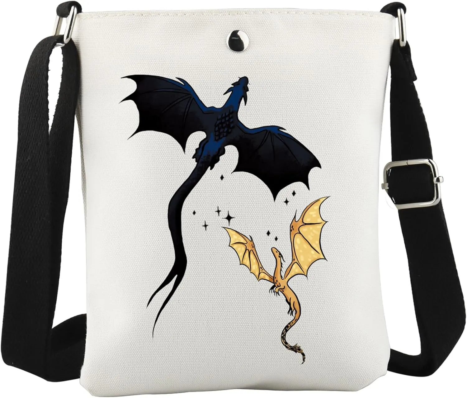WCGXKO Bookish Gift Dragon Rider Canvas Crossbody Bag Novel Series Gift for Literature Readers