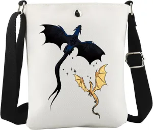 WCGXKO Bookish Gift Dragon Rider Canvas Crossbody Bag Novel Series Gift for Literature Readers