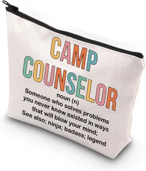 WCGXKO Camp Counselor Gift Camping Summer Gift Camp Counselor Zipper Pouch Makeup Bag (CAMP COUNSELOR)