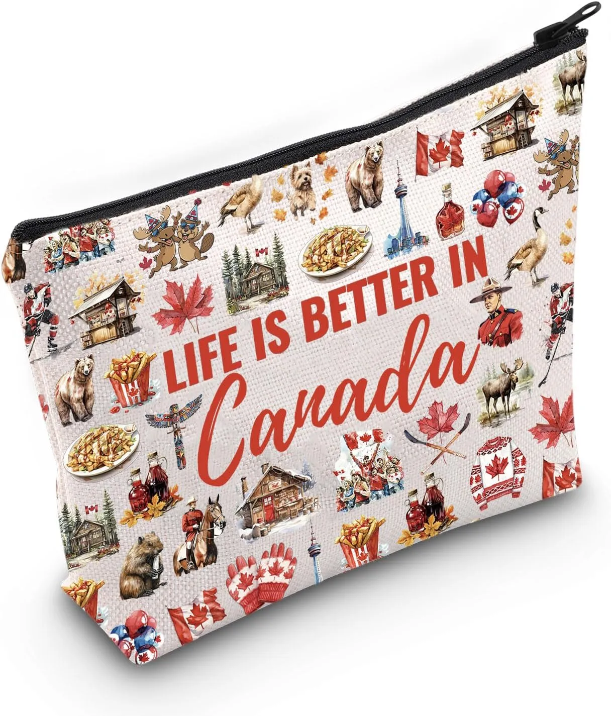 WCGXKO Canada Souvenir Makeup Bag Canada Trip Gift Canada Culture Gift Canada Travel Gift (Canada Bag)