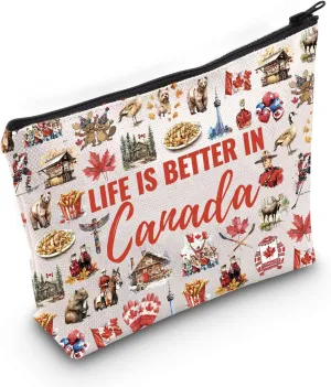 WCGXKO Canada Souvenir Makeup Bag Canada Trip Gift Canada Culture Gift Canada Travel Gift (Canada Bag)