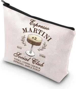 WCGXKO Espresso Martini Gift Espresso Martini Bachelor Bachelorette Party Zipper Pouch Makeup Bag (SYRUP Bag)