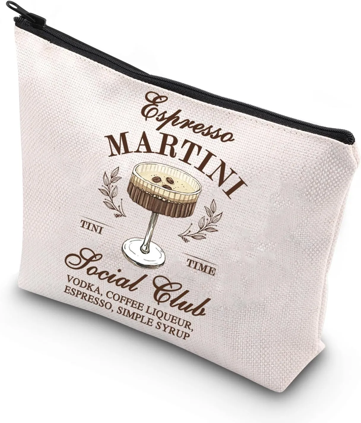 WCGXKO Espresso Martini Gift Espresso Martini Bachelor Bachelorette Party Zipper Pouch Makeup Bag (SYRUP Bag)