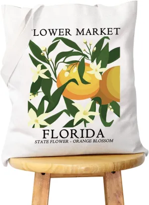 WCGXKO Florida Gift Florida Vacation Gift Florida Trip Gift Weekend Canvas Shopping Bag