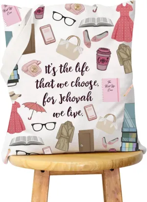 WCGXKO Jehovah Witness Gift JW Gift Christian Canvas Tote Bag Reusable Bag Shopping Bag