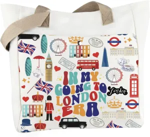 WCGXKO London Gift London England Souvenir In My Going To London Era Tote Bag London Travel Gift For London Traveller