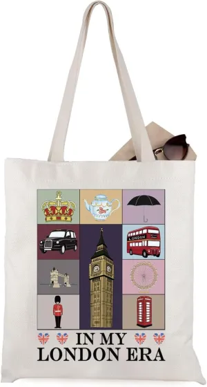 WCGXKO London Vacation Gift Tote Bag for Travelers