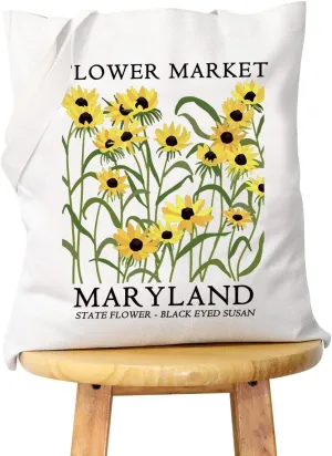WCGXKO Maryland Travel Gift Maryland Vacation Gift Maryland Trip Canvas Shopping Bag Tote Bag