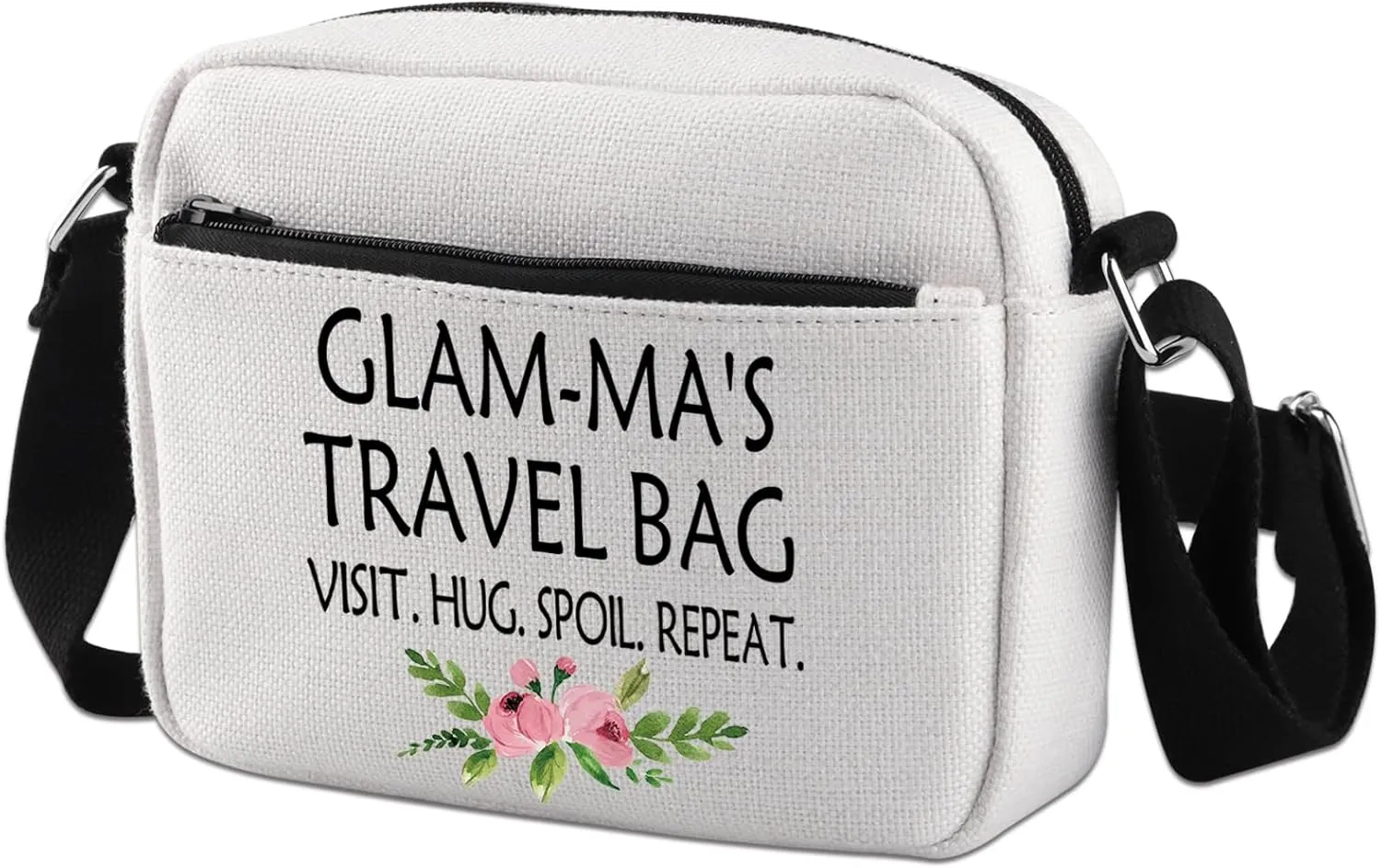 WCGXKO Mother’s Day Gift Grandma Birthday Gift Mother’s Day MerchandiseZipper Canvas Crossbody Bag For Grandma