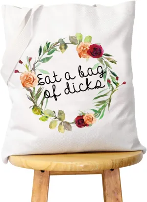WCGXKO Novelty Cosmetics Bag For Friends Eat A Bag Of Dicks Naughty Adult Humor Gift for Her (Bag of Dicks tote)