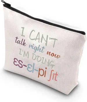 WCGXKO Novelty Speech Language Pathologist Gift Speech Therapy Gift Zipper Pouch Makeup Bag for SLP (SLP I'M DOING)