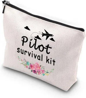 WCGXKO Pilot Survival Kit New Pilot Gifts Zipper Pouch Travelling Bag for Pilot Graduation Gift (Pilot Survival)