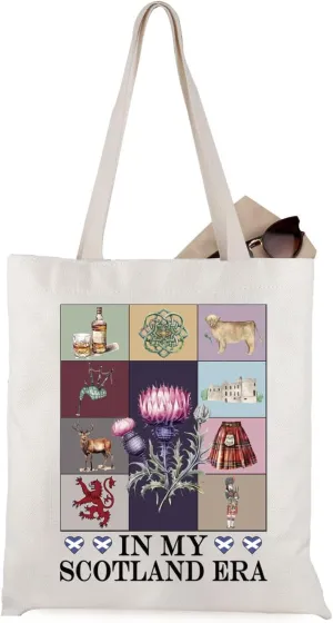 WCGXKO Scotland Vacation Gift In My Scotland Era Scotland Themed Tote Bag for Travelers