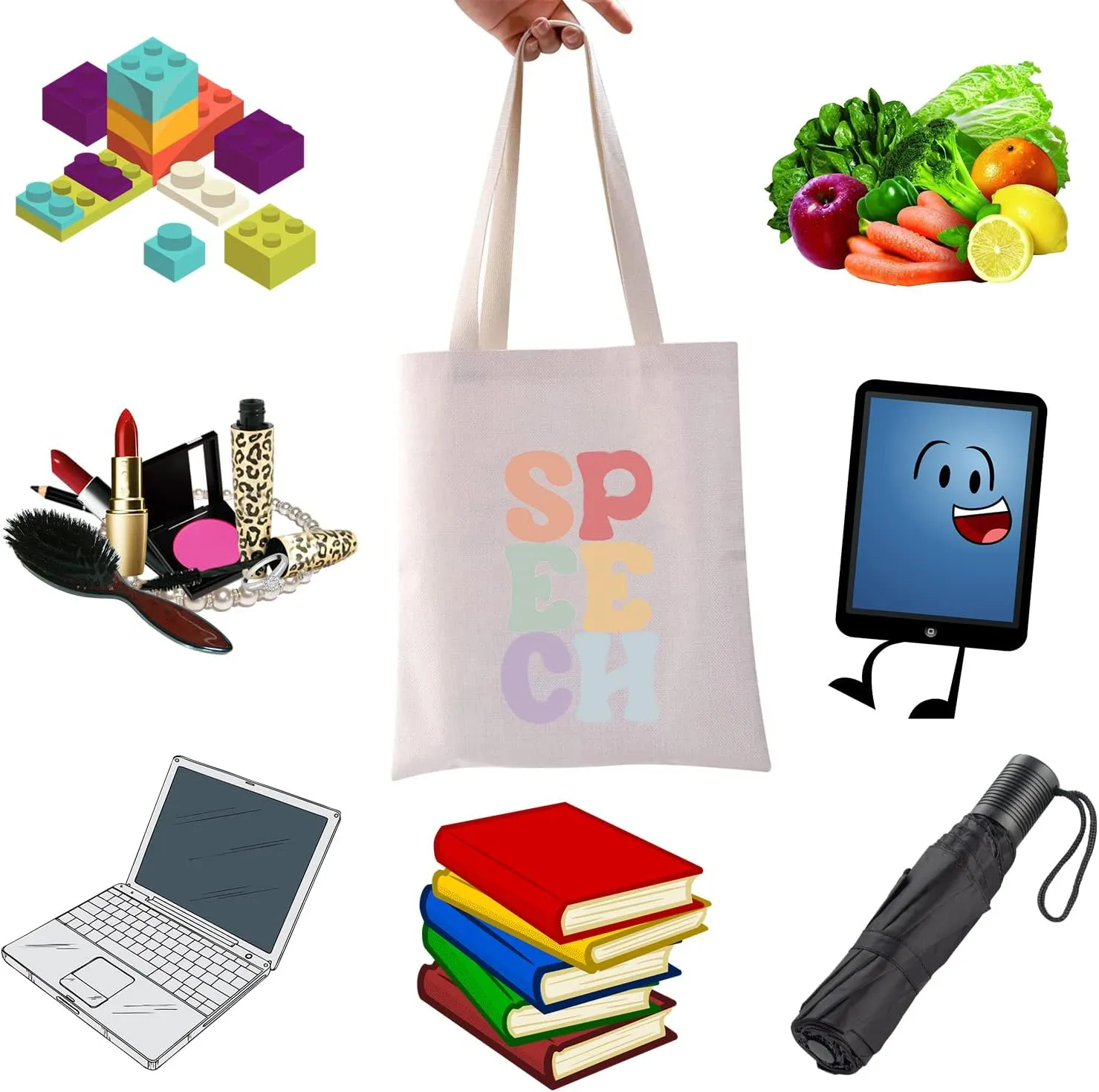 WCGXKO Speech Therapist Gift SPPECH Tote Bag For SLP Speech Therapy Student SLP Graduation Gift
