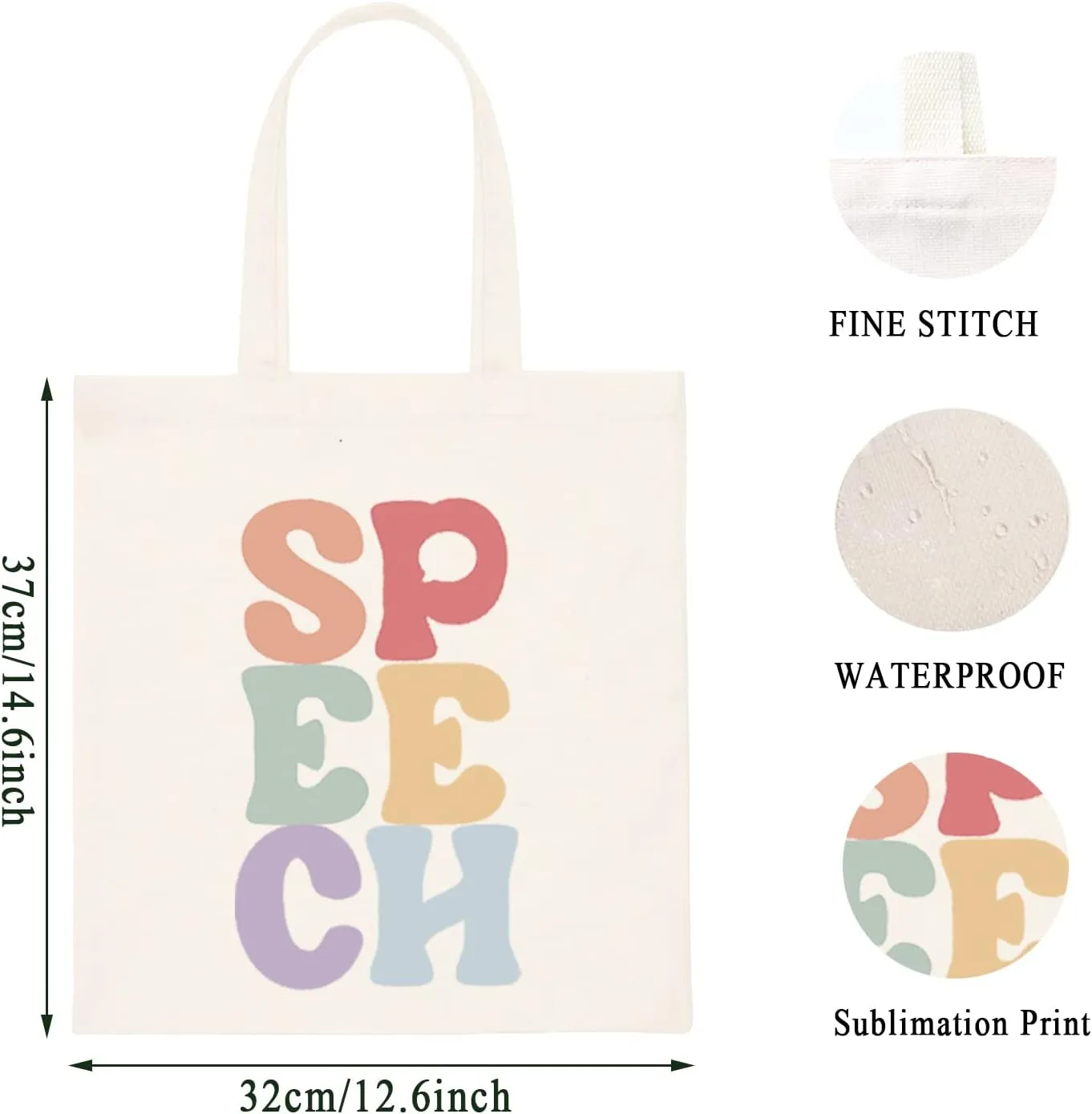 WCGXKO Speech Therapist Gift SPPECH Tote Bag For SLP Speech Therapy Student SLP Graduation Gift