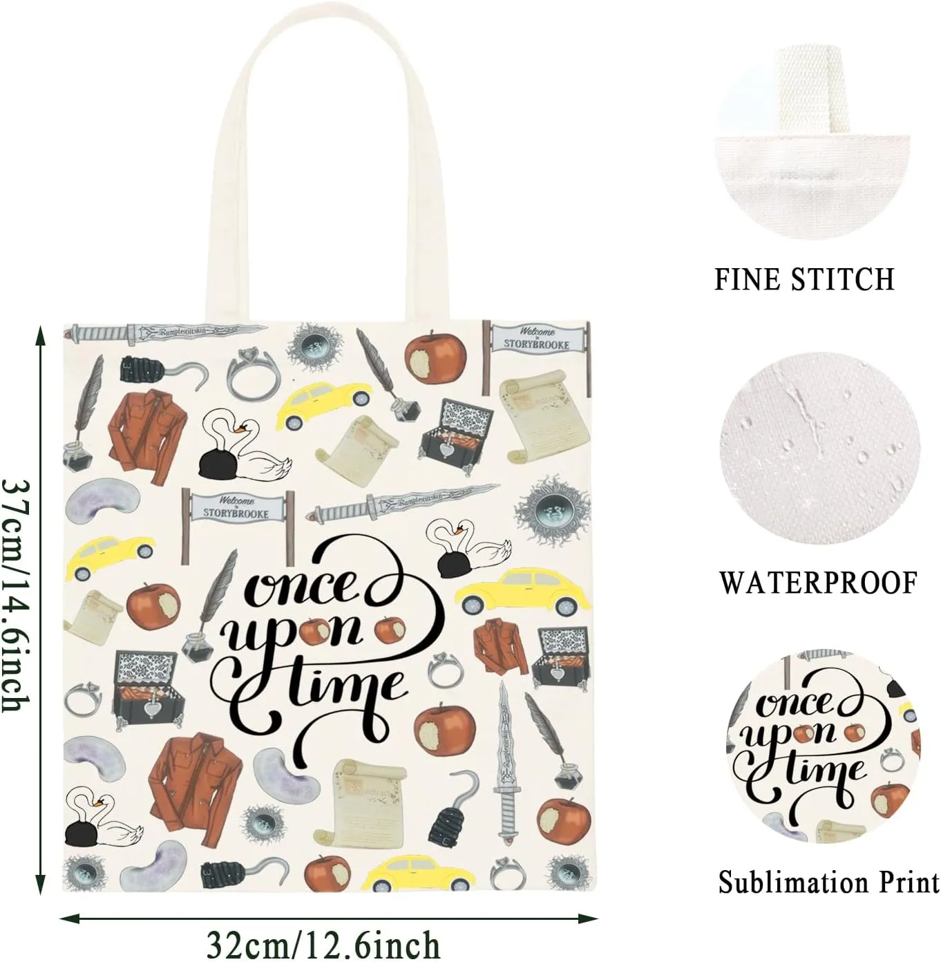 WCGXKO TV Inspired Gift TV Inspired Tote Bag Toiletry Bag For Welcome To Storybrooke Fans (a time tote)