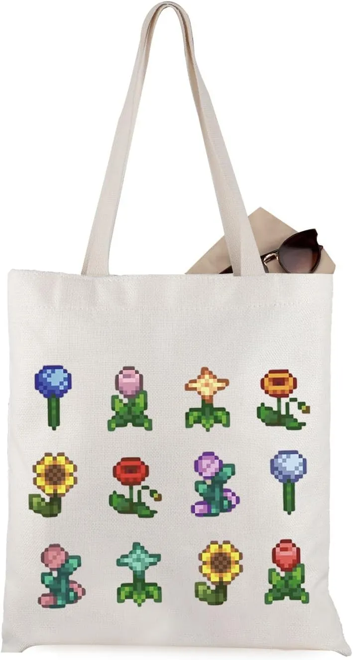 WCGXKO Video Game Lover Gift Valley Game Gift Valley Board Game Tote Grocery Bag Farming Country Adventure Gaming Gift
