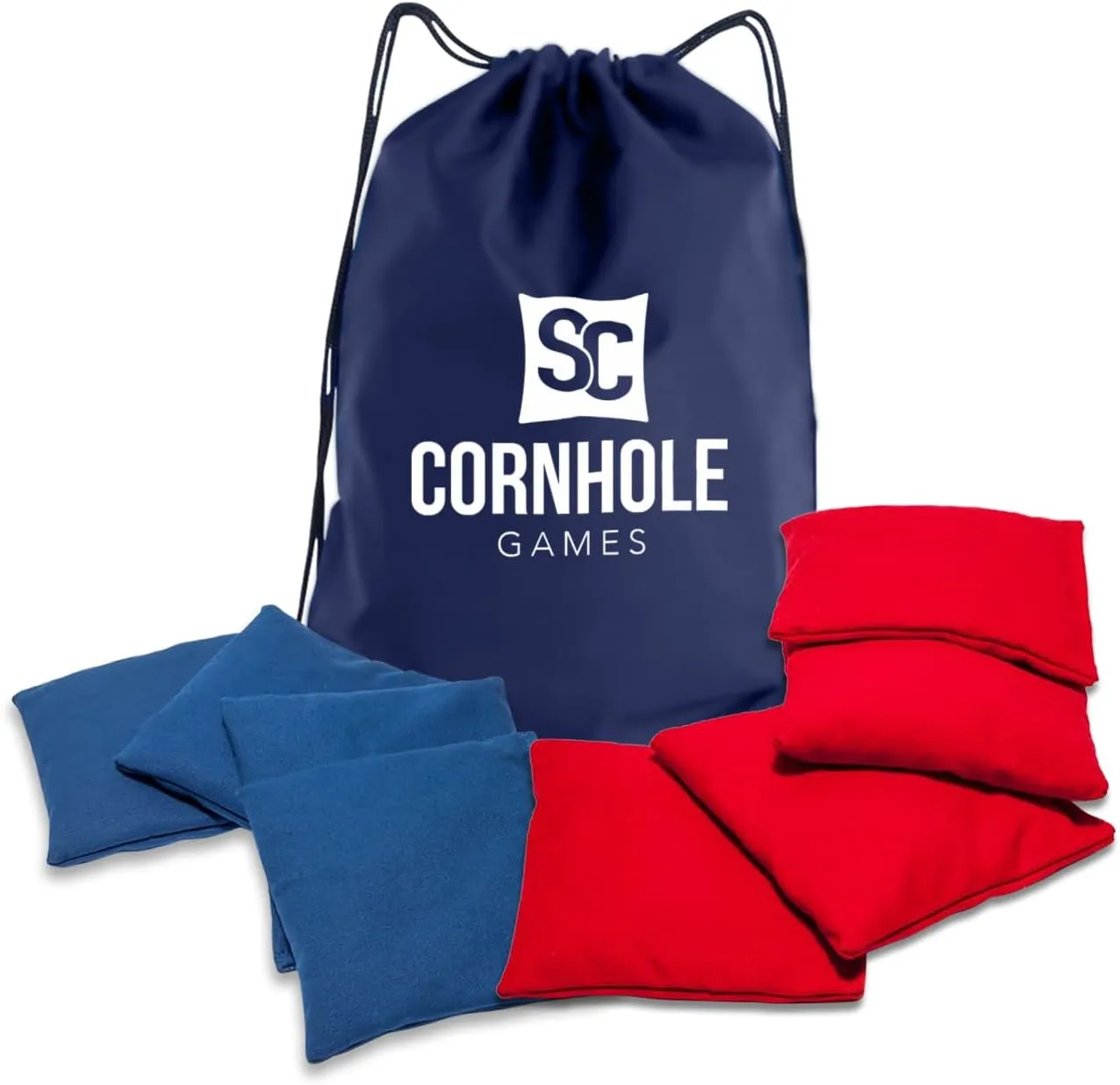 Weather Resistant Cornhole Bags (Set of 8) - Professional Regulation Size/Weight (16 oz) - Use on Pro Corn Hole Boards or Bean Bag Toss Sets