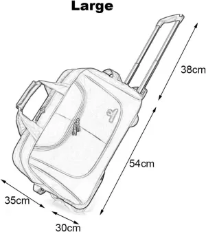 Wheeled Travel Tote Bag with Wheels, Solid Color Rolling Duffle Bag Weekender Bags for Women, Waterproof Trolley Bags Carry-On Luggage for Overnight Business Travel (Color : Pink, Size : Large)