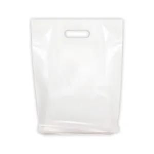 WHITE PLASTIC MERCHANDISE STORE BAGS, different sizes 9"x12", 12"x15", 15"x18" PACKS of 100/200/500 Retail Product Bags I 100% Recyclable (100, 9"x12")