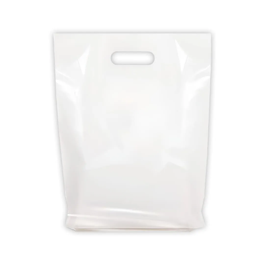 WHITE PLASTIC MERCHANDISE STORE BAGS, different sizes 9"x12", 12"x15", 15"x18" PACKS of 100/200/500 Retail Product Bags I 100% Recyclable (100, 9"x12")