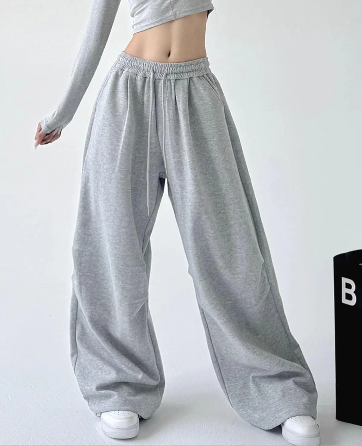 Wide Leg Sweatpants for Women Men Baggy Casual Drawstring Sweat Pants Trendy Athletic Grunge Clothes