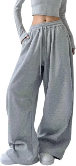 Wide Leg Sweatpants for Women Men Baggy Casual Drawstring Sweat Pants Trendy Athletic Grunge Clothes