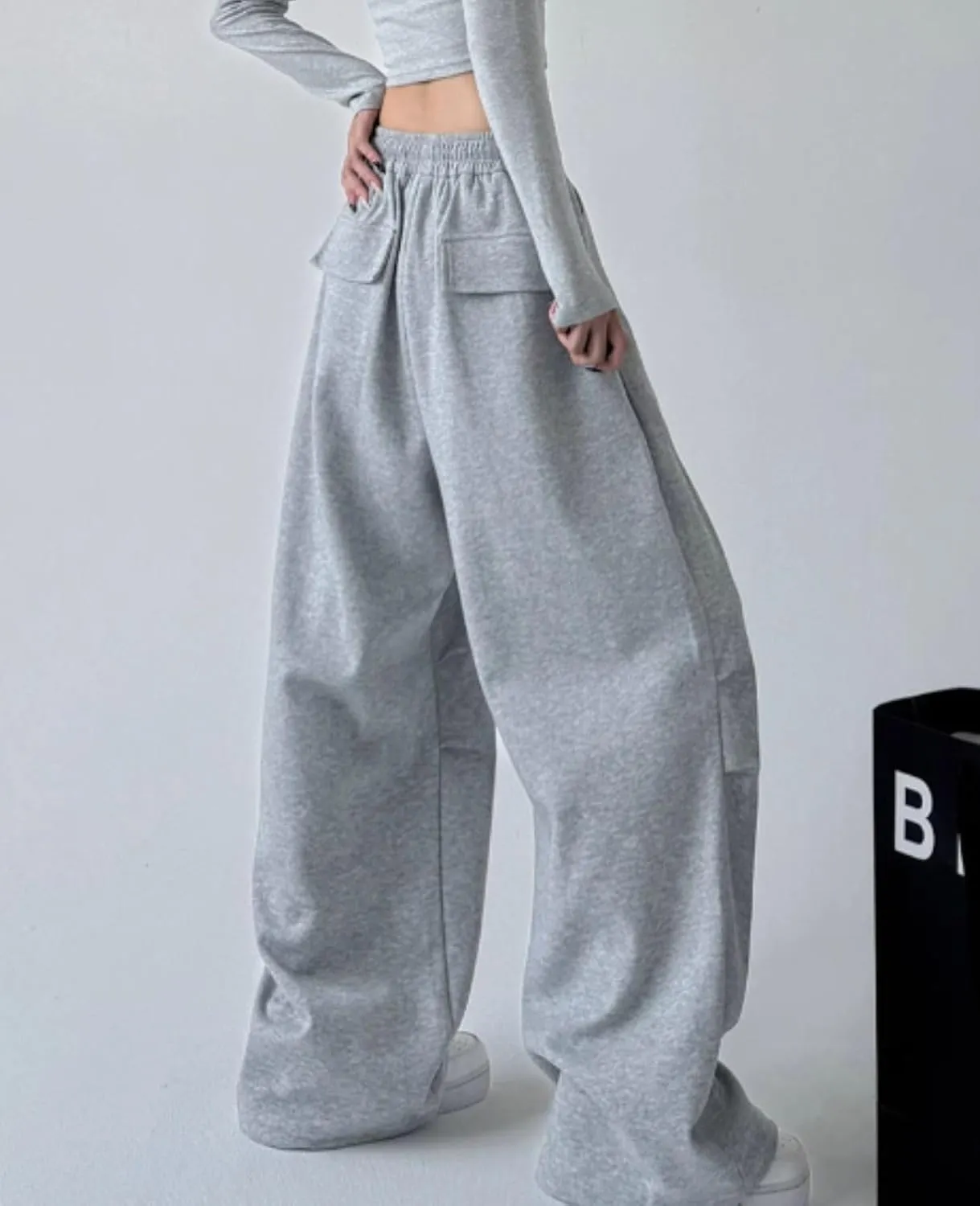 Wide Leg Sweatpants for Women Men Baggy Casual Drawstring Sweat Pants Trendy Athletic Grunge Clothes